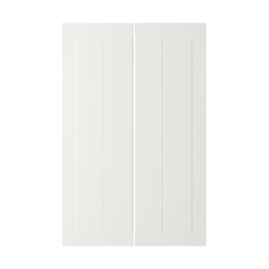 STENSUND 2-p door f corner base cabinet set, white, 25x80 cm