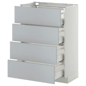 METOD / MAXIMERA Base cab 4 frnts/4 drawers, white/Veddinge grey, 60x37 cm