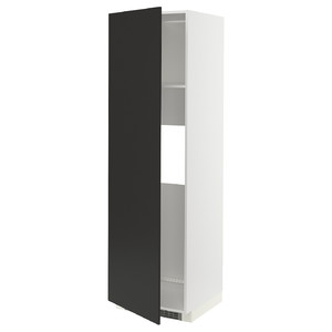 METOD High cab f fridge or freezer w door, white/Nickebo matt anthracite, 60x60x200 cm