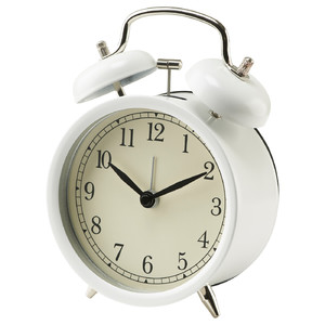 DEKAD Alarm clock, low-voltage/white, 10 cm
