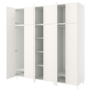PLATSA Wardrobe with 12 doors, white/Fonnes white, 240x57x251 cm
