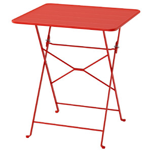 SUNDSÖ Table, bright red outdoor, 65x65 cm