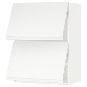 METOD Wall cabinet horizontal w 2 doors, white/Voxtorp matt white, 60x80 cm