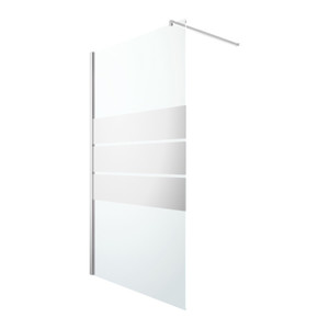 GoodHome Walk-in Shower Panel Beloya 120cm, chrome/mirror glass