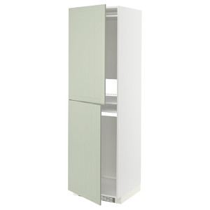 METOD High cabinet for fridge/freezer, white/Stensund light green, 60x60x200 cm