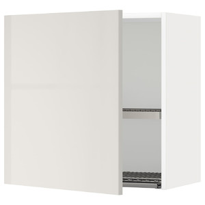 METOD Wall cabinet with dish drainer, white/Ringhult light grey, 60x60 cm