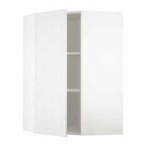 METOD Corner wall cabinet with shelves, white/Stensund white, 68x100 cm