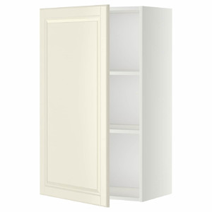 METOD Wall cabinet with shelves, white/Bodbyn off-white, 60x100 cm