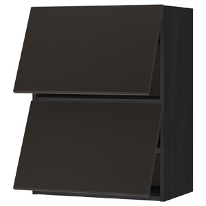 METOD Wall cabinet horizontal w 2 doors, black/Kungsbacka anthracite, 60x80 cm