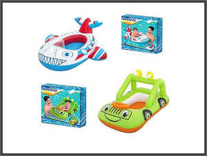 Bestway Inflatable Kids' Boat, 1pc, assorted Car/Plane, 92x61cm