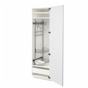 METOD / MAXIMERA High cabinet with cleaning interior, white/Stensund white, 60x60x200 cm