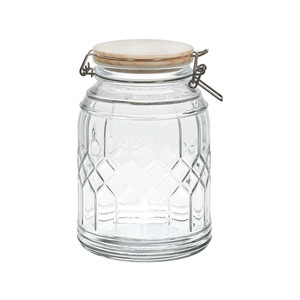 Glass Storage Jar with Bamboo Lid 1.8l