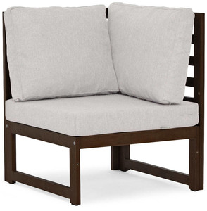 Corner Sofa Section Seat MALTA, outdoor, dark brown/grey