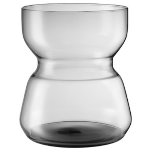 OMTÄNKSAM Vase, light grey, 18 cm