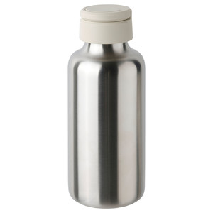 ENKELSPÅRIG Water bottle, stainless steel, beige, 0.5 l