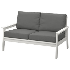 BONDHOLMEN 2-seat sofa, outdoor, white/beige/Frösön/Duvholmen dark grey