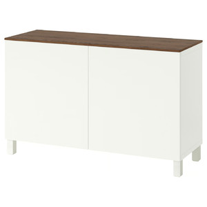 BESTÅ Storage combination with doors, white/Lappviken/Stubbarp white, 120x42x75 cm