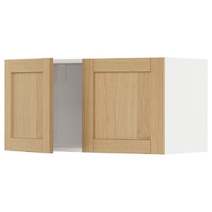 METOD Wall cabinet with 2 doors, white/Forsbacka oak, 80x40 cm