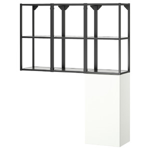 ENHET Storage combination, anthracite/white, 120x32x150 cm