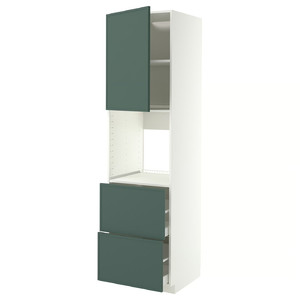 METOD/MAXIMERA Hi cab f ov w dr/2 frnts/2 hi drwrs, white/Aspudden dark grey-green, 60x60x220 cm