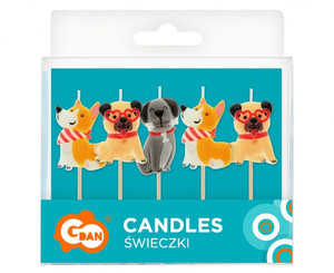 Candles Pickers Set of 5pcs Dogs