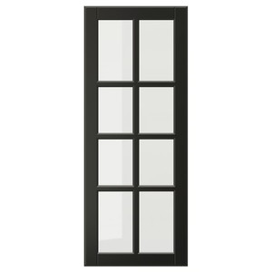 BODBYN Glass door, black, 40x100 cm