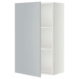 METOD Wall cabinet with shelves, white/Veddinge grey, 60x100 cm