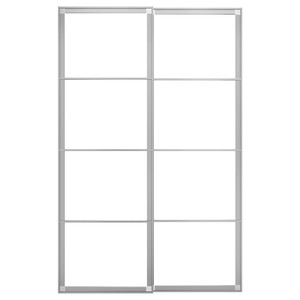 PAX Pair of sliding door frames w rail, aluminium, 150x236 cm