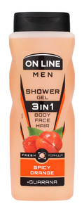 On Line Men Shower Gel 3in1 Orange 410ml