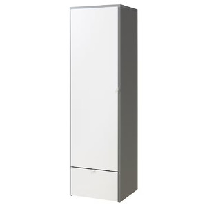 VISTHUS Wardrobe, grey/white, 63x59x216 cm