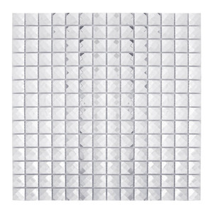 Glass Mosaic Tile Diamond 30.5 x 30.5 cm, big, silver, 1pc