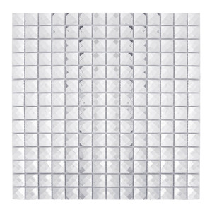 Glass Mosaic Tile Diamond 30.5 x 30.5 cm, big, silver, 1pc