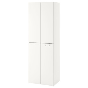 SMÅSTAD / PLATSA Wardrobe, white white, with 2 clothes rails, 60x40x180 cm