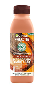 Fructis Hair Food Macadamia Shampoo for Dry & Unruly Hair Vegan 96% Natural 350ml