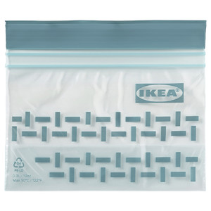 ISTAD Resealable bag, patterned/grey-green, 0.3 l