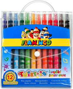 Flamingo Wax Crayons Twist-it 12pcs