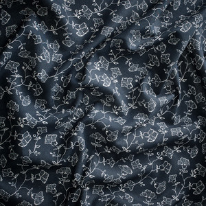 TRYSTÄVMAL Curtains, 1 pair, dark blue/white, 145x300 cm