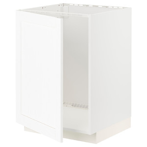 METOD Base cabinet for sink, white Enköping/white wood effect, 60x60 cm