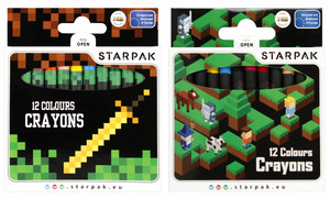 Starpak Wax Crayons 12 Colours Pixel Game