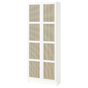 BILLY / HÖGADAL Bookcase with doors, white, 80x30x202 cm