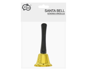 Santa Claus Christmas Bell Decoration, 12 cm, Black/Gold