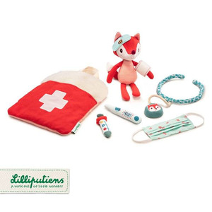LILLIPUTIENS Doctor's Bag with Cuddly Toy and 6 Accessories Alice the Fox 18m+