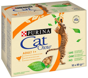 Purina Cat Chow Adult 1+ Wet Cat Food Chicken with Zucchini in Jelly 10x85g