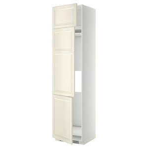 METOD High cab f fridge/freezer w 3 doors, white/Bodbyn off-white, 60x60x240 cm