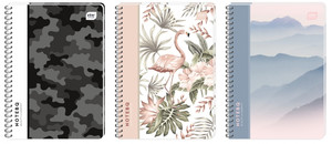 Spiral Notebook A4 120 PP Squared 5pcs, assorted
