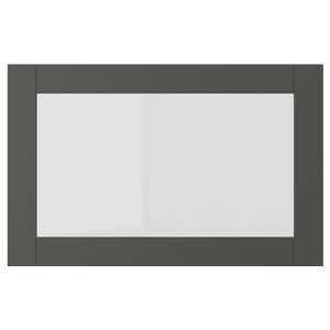 SINDVIK Glass door, dark grey/clear glass, 60x38 cm