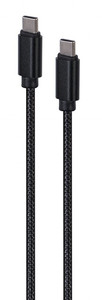 Gembird Cable USB C male - male USB C cotton braided 1.8m, black