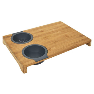 Bamboo Chopping Board with Silicone Containers