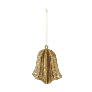 Christmas Hanging Decoration 3D Bell, gold