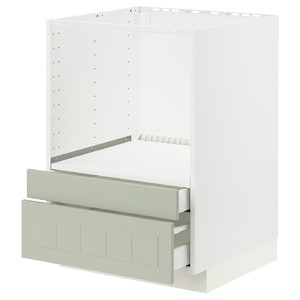 METOD / MAXIMERA Base cabinet f combi micro/drawers, white/Stensund light green, 60x60 cm